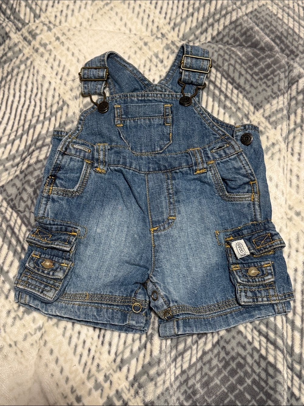 Children’s Place Baby Denim Blue Short Overalls